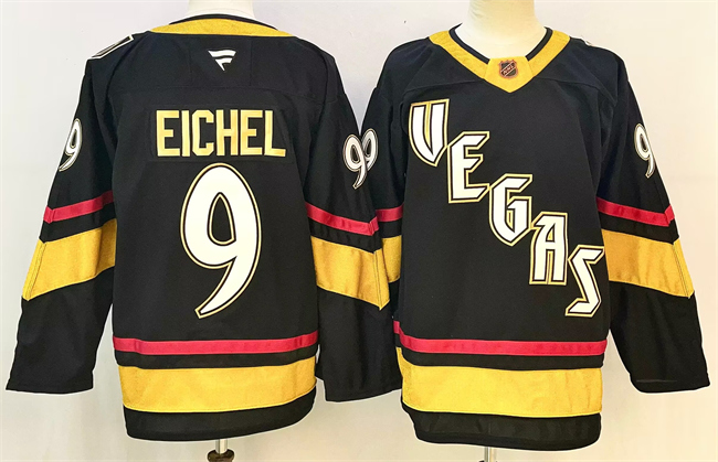 Men's Vegas Golden Knights #9 Jack Eichel Black 2024-25 Stitched Hockey Jersey